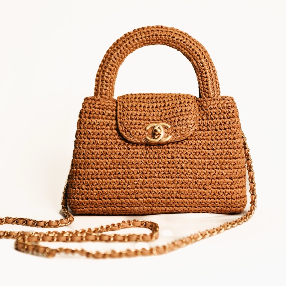 CHANEL Raffia Mini Shopping Bag NWT